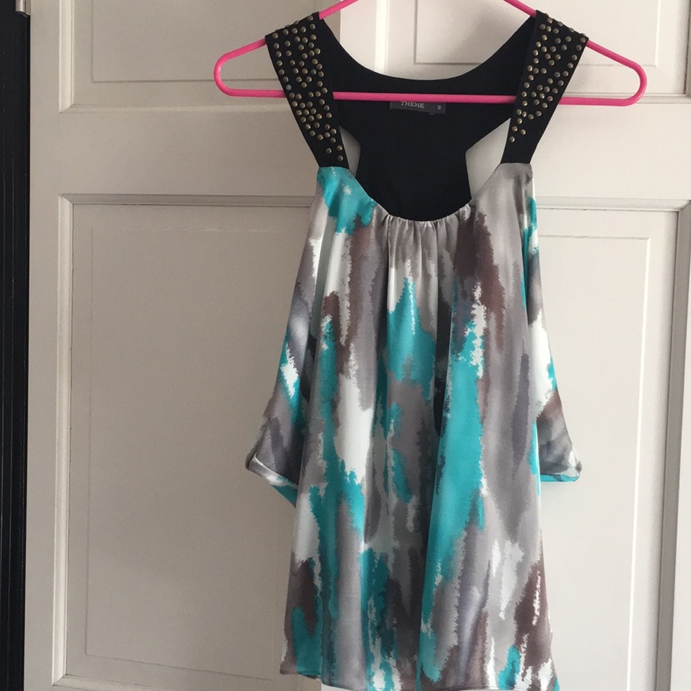 Theme teal & grey tank top